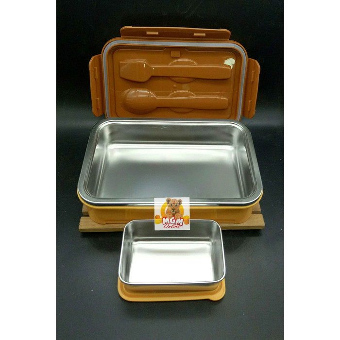Dubblin Buffet 600ML Tempat makan Stainless ANTI TUMPAH Lock n Lock - Image 3