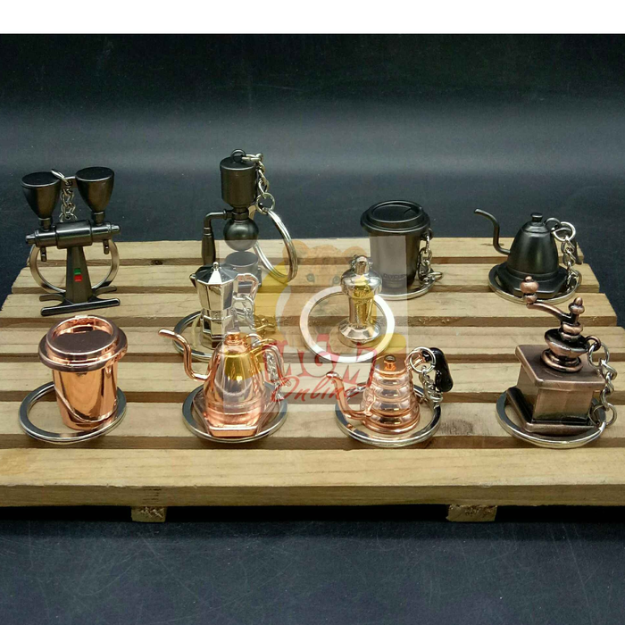Gantungan kunci TEBAL alat2 kopi gooseneck kettle moka pot kopi 2661 - Image 5