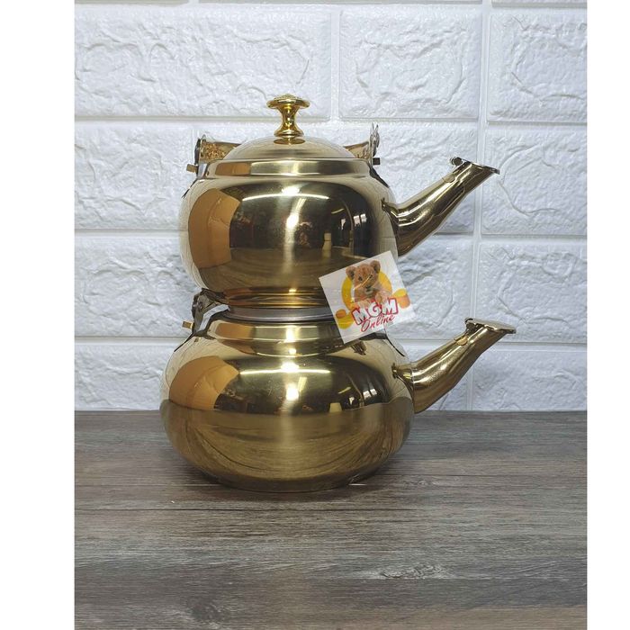 14CM GOLD Teko balon stainless dengan saringan teh - teko emas balon - Image 5
