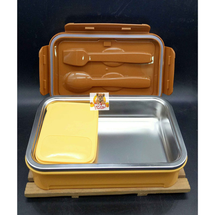 Dubblin Buffet 600ML Tempat makan Stainless ANTI TUMPAH Lock n Lock - Image 2
