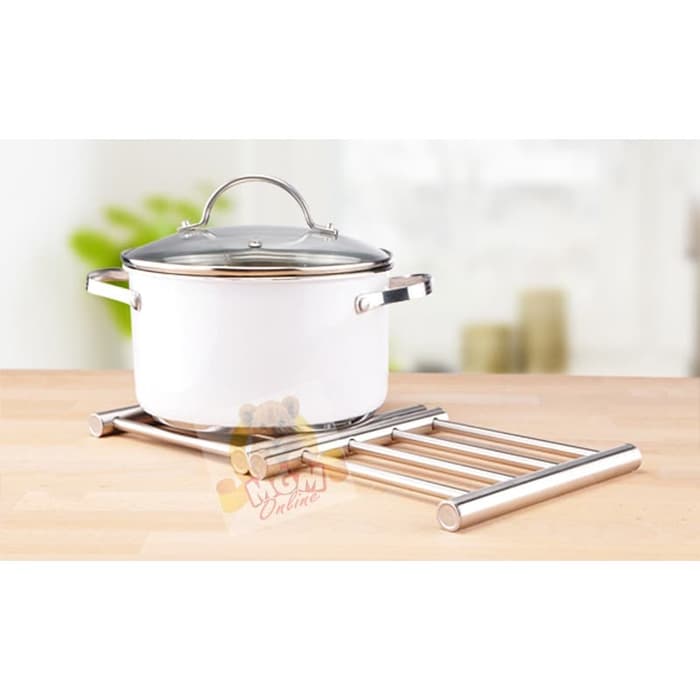 ALAS panci stainless 20x37CM extendable coaster alas panas meja 2708 - Image 5