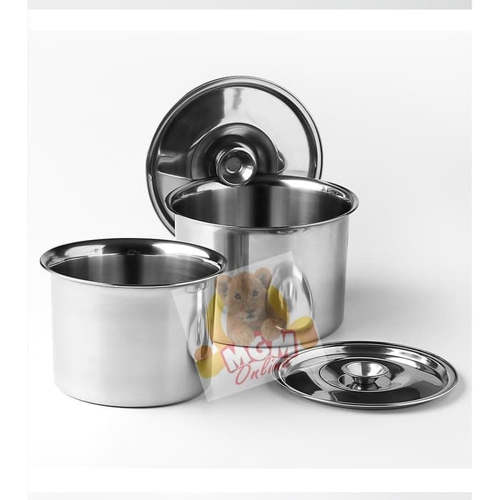 16cm Bulat Food pan prasmanan Stainless foodpan bulat Tinggi 8.5CM - Image 3