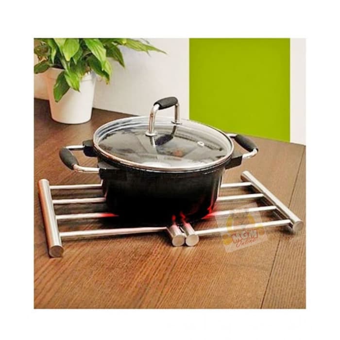 ALAS panci stainless 20x37CM extendable coaster alas panas meja 2708 - Image 2