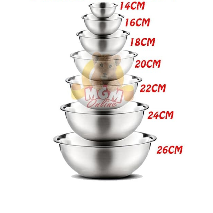Baskom stainless 22CM TEBAL - Stainless Mixing Bowl 22cm mangkok - Image 5