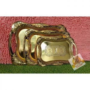 PREMIUM Nampan emas set3 nampan GOLD NAMPAN ARAB TEBAL EMBOSS 2098