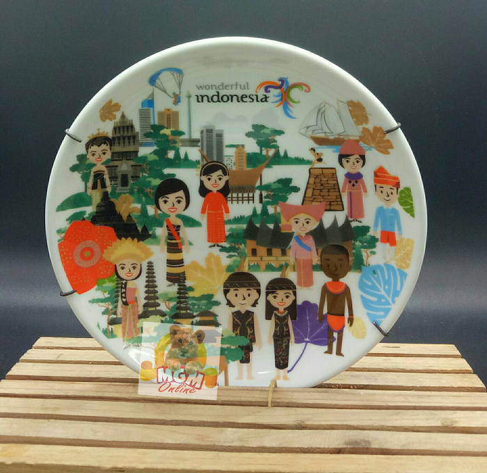 6inch Pajangan Piring Indonesia oleh2 / Piring Negara Indonesia Wonderful