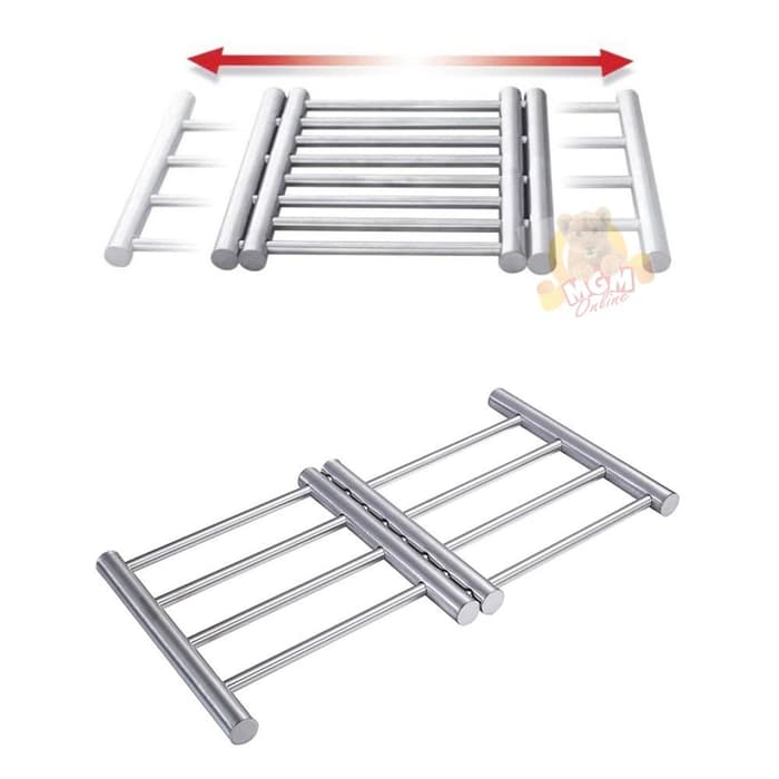 ALAS panci stainless 20x37CM extendable coaster alas panas meja 2708 - Image 3