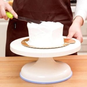 26.5CM Meja Putar kue Revolving Cake Stand tempat kue 360derajat 2696