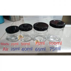 Toples Botol selai 25ML dengan Tutup Jam Jar Kaca KEDAP 2667