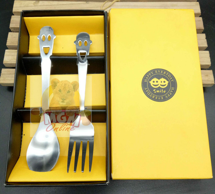 souvenir sendok garpu box / Sendok dan Garpu Set FREE KOTAK C9264