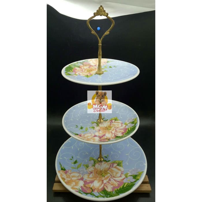 Piring Susun 3 Keramik Gold / Shabby - Image 4