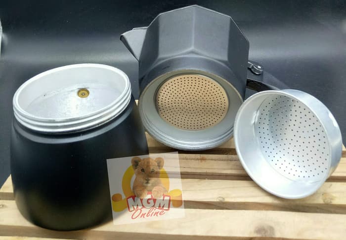 Moka Pot Alumunium Black 3Cup / Espresso Maker 3Cups segi10 2359 - Image 4