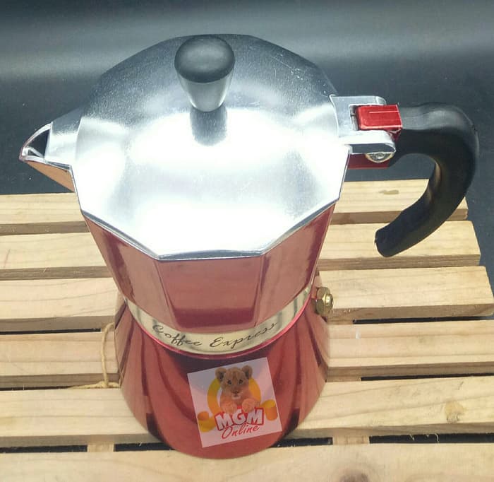 Moka Pot Alumunium Warna 3Cup / Espresso Maker 3Cups segi10 2365 - Image 4