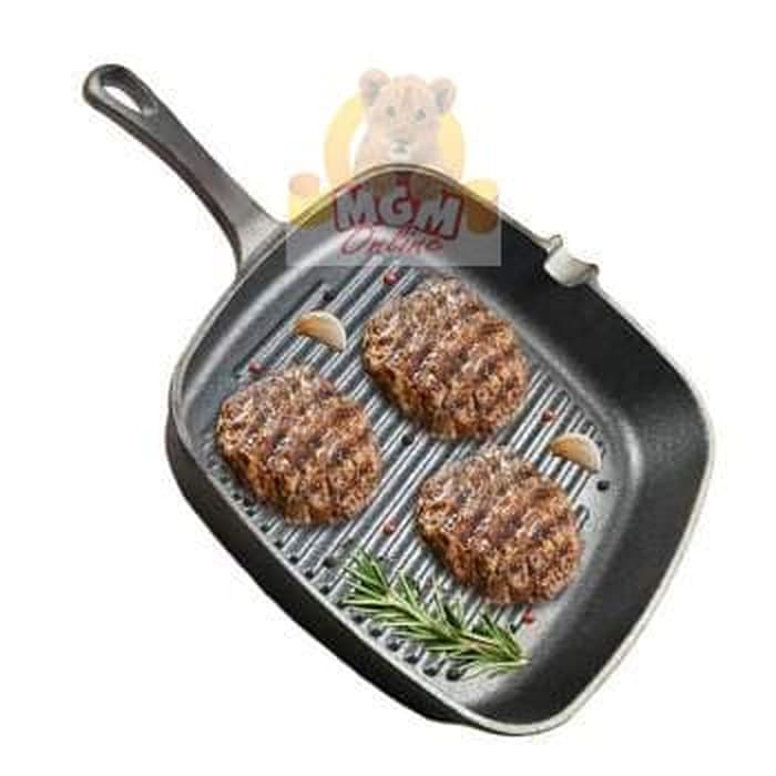 Iron Cast Grill Kotak 23cm Besi Cor SUPER TEBAL dgn corong minyak 2604 - Image 4