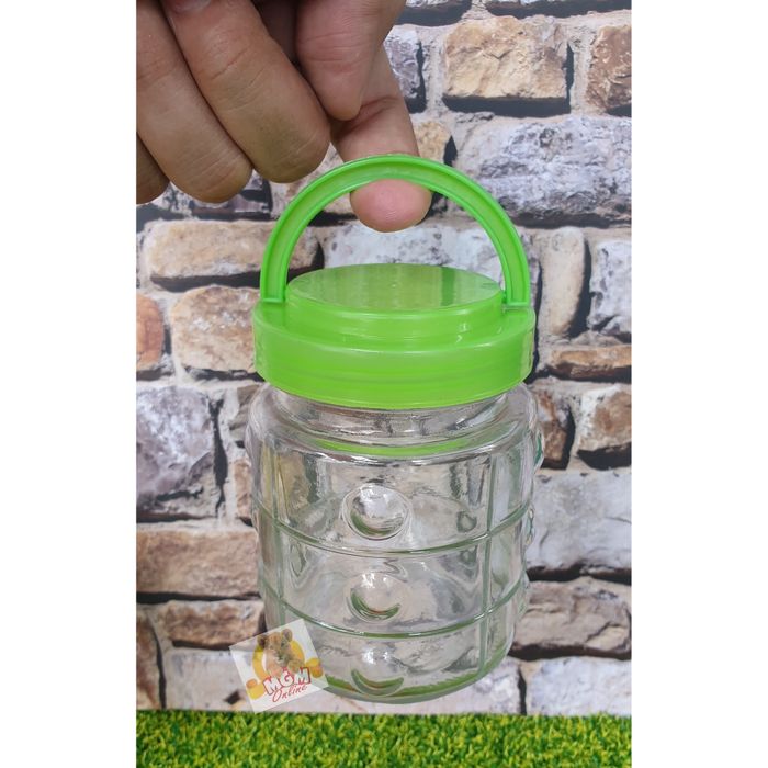 Mini Jadul toples kaca 350ml dengan tutup dapat dicantel