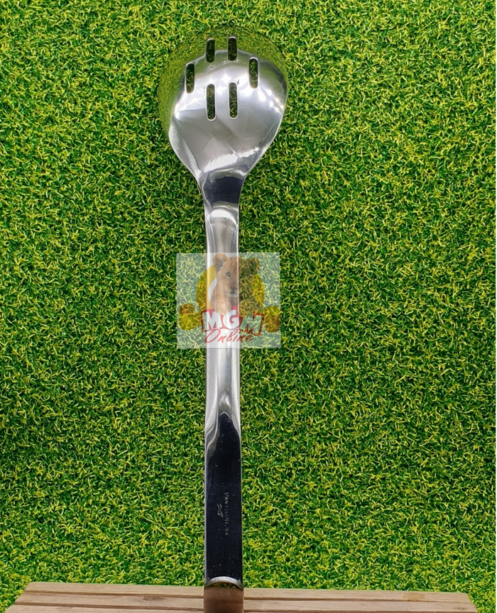 Sendok Prasmanan Panjang 33CM Stainless Tekuk agar tdk jatuh (Lubang) - Image 3