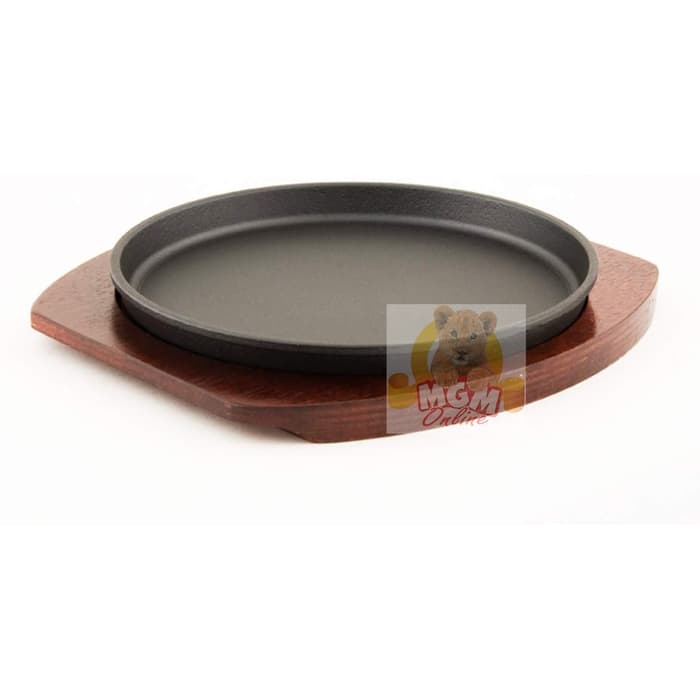 Iron Cast hot plate bulat 22cm bahan tebal dgn alas Kayu hotplate 2602 - Image 5