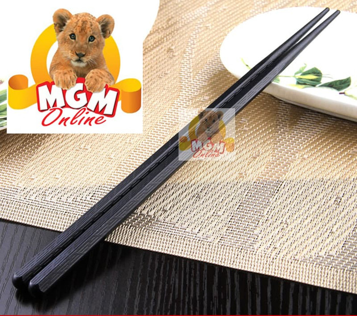 Sumpit Jepang PREMIUM hitam 22CM / Japanese Chopstick PREMIUM 1 pasang - Image 5