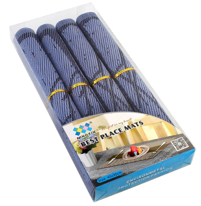 Alas piring / Alas makan / Table Mat PVC Anti Slip Modern isi 4pc