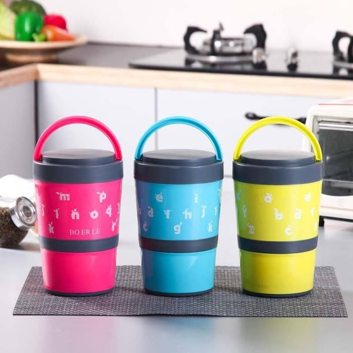Rantang Kerucut susun 2 Lunch Box Tempat Makan Lauk Stainless 1300ml - Image 5