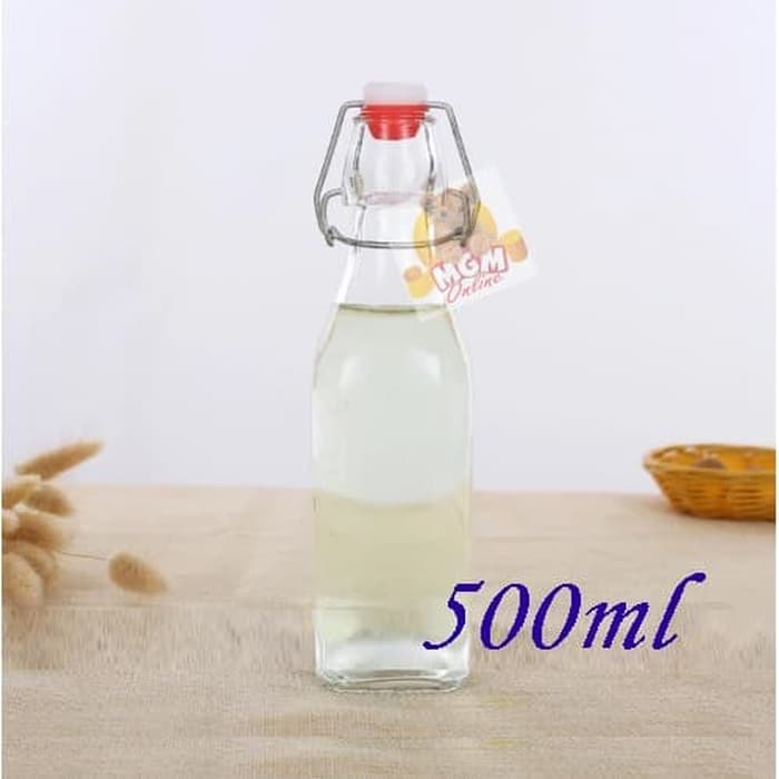 KORKON Kotak botol kaca 500ml dengan stopper tutup kawat kedap 2649 - Image 4