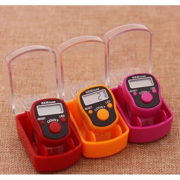 Lampu tasbih digital mini finger counter penghitung Jari w/ KOTAK 2075 - Image 3