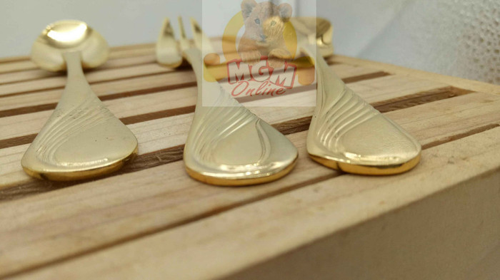 (Made in JAPAN ) Sendok Es Cream Stainless Japan GOLD - Image 3