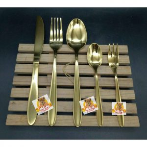 Sendok Teh Gold & Garpu Kue Gold HOTEL Stainless Steel 18-10 emas