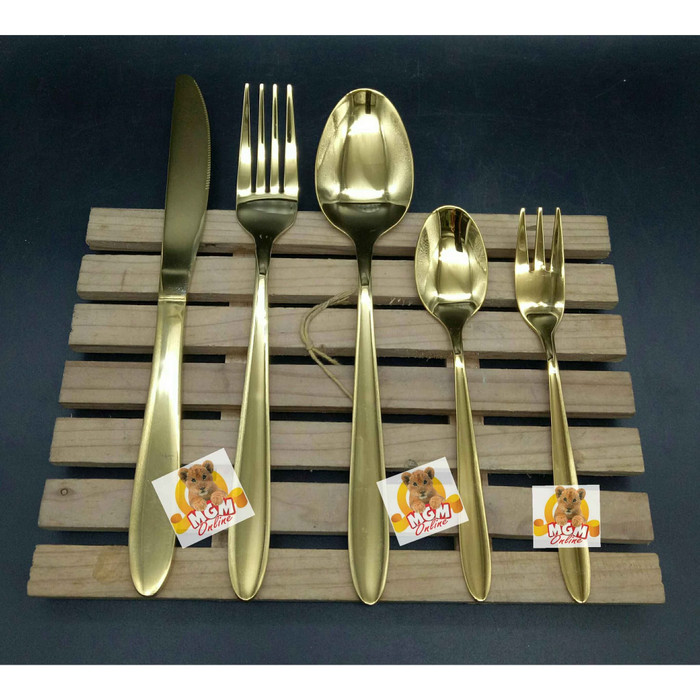 Pisau Makan Gold Pisau emas HOTEL Stainless Steel 18-10 emas - Image 2