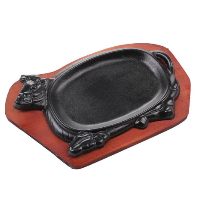 Iron Cast hot plate Sapi 30cm bahan tebal dgn alas Kayu hotplate 2600 - Image 5