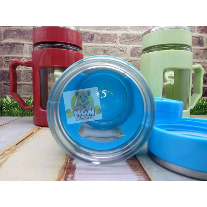 Platinum Gelas kaca gagang 500ml & Lapisan plastik keren