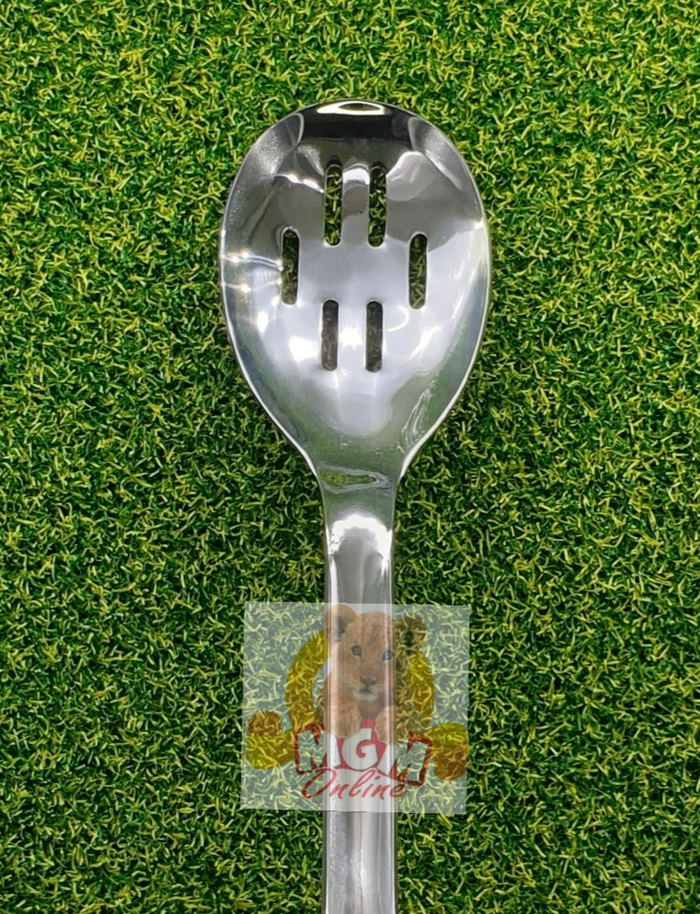 Sendok Prasmanan Panjang 33CM Stainless Tekuk agar tdk jatuh (Lubang) - Image 2