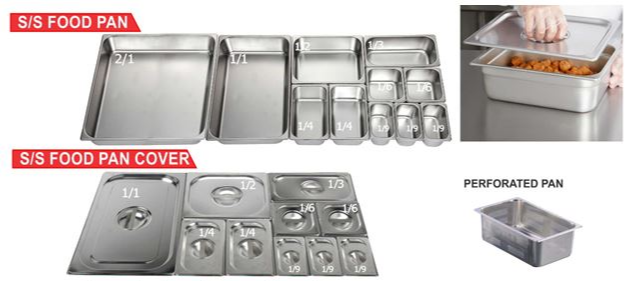 Tutup Food pan prasmanan Stainless ukuran 1/2 - Image 3