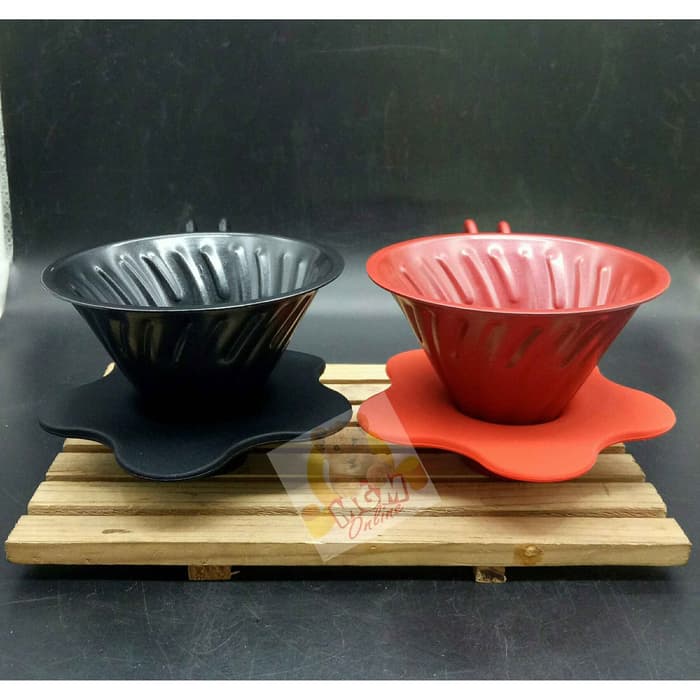 V60 Stainless Dripper 1-2Cups AntiKarat V60 Cone w/ silicone base 2660 - Image 3