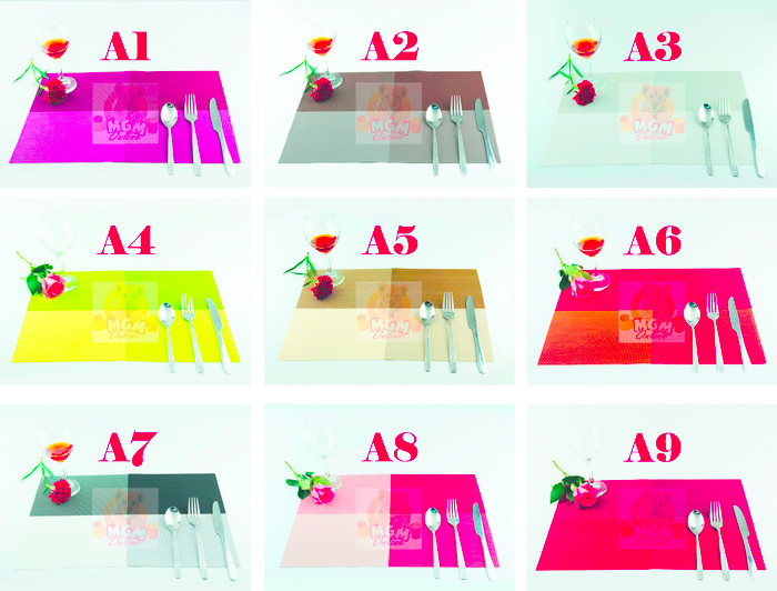 Alas piring / Alas makan / Table Mat PVC Anti Slip Modern isi 4pc - Image 2