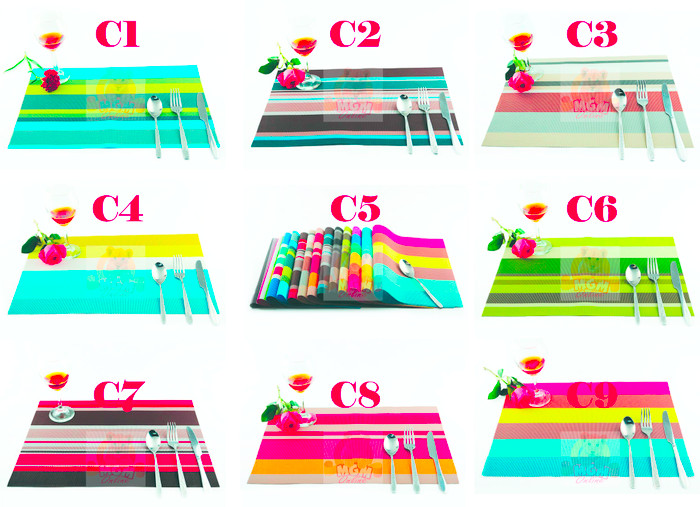 Alas piring / Alas makan / Table Mat PVC Anti Slip Modern isi 4pc - Image 5