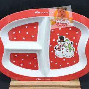 Piring Natal Piring Sekat Anak2 Melamine