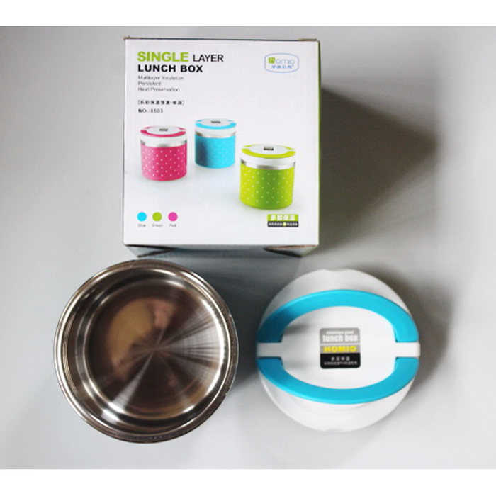 Rantang polkadot susun 1 Lunch Box Tempat Makan Lauk Stainless 630ml - Image 2