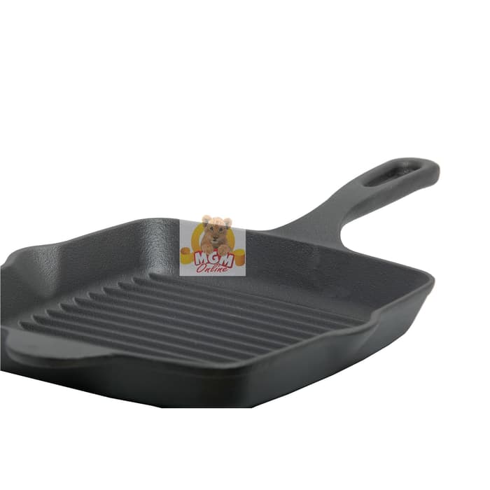 Iron Cast Grill Kotak 26cm Besi Cor SUPER TEBAL dgn corong minyak 2605 - Image 2