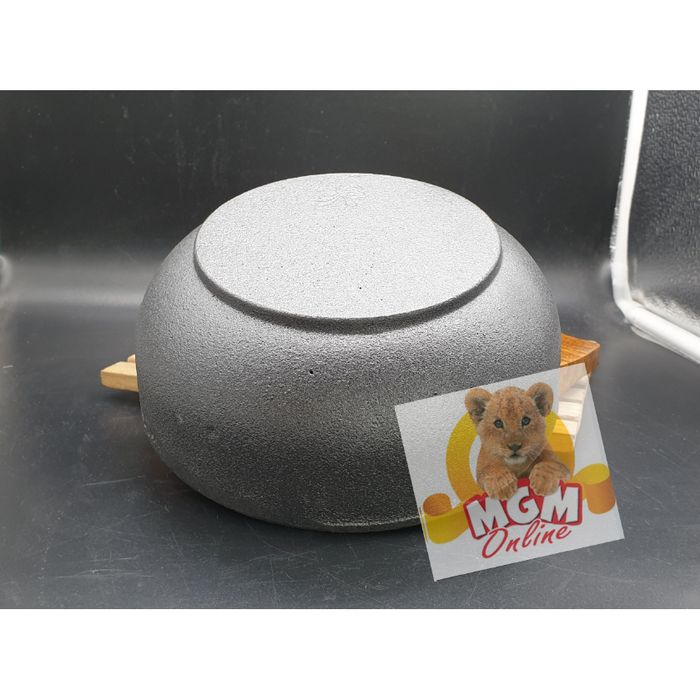 Iron Cast Mangkok Bibimbap Besi Cor SUPER TEBAL 17CM dengan alas Kayu - Image 5