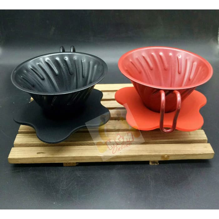 V60 Stainless Dripper 1-2Cups AntiKarat V60 Cone w/ silicone base 2660