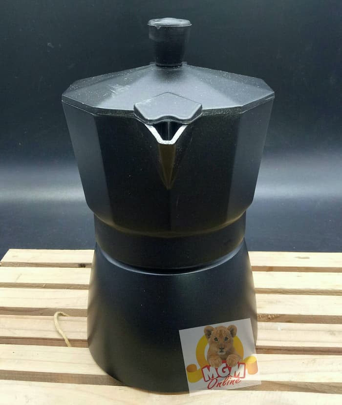 Moka Pot Alumunium Black 3Cup / Espresso Maker 3Cups segi10 2359 - Image 2