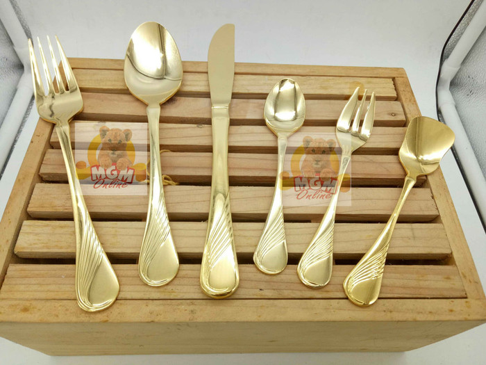 (Made in JAPAN ) Sendok Es Cream Stainless Japan GOLD - Image 4