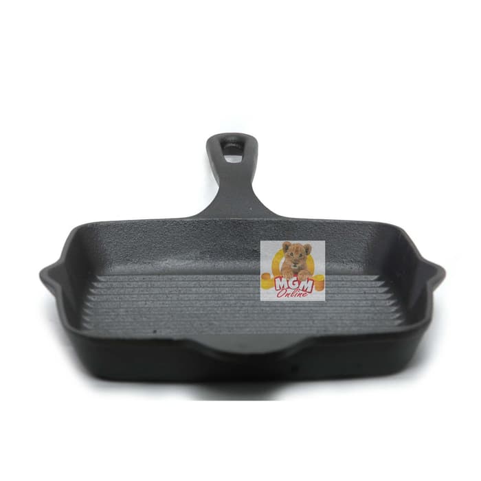 Iron Cast Grill Kotak 26cm Besi Cor SUPER TEBAL dgn corong minyak 2605 - Image 3
