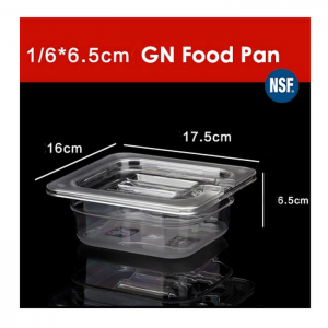 Polycarbonate Food pan 1/6 tinggi 6.5CM - foodpan 1/6 T6.5 tahan 100C
