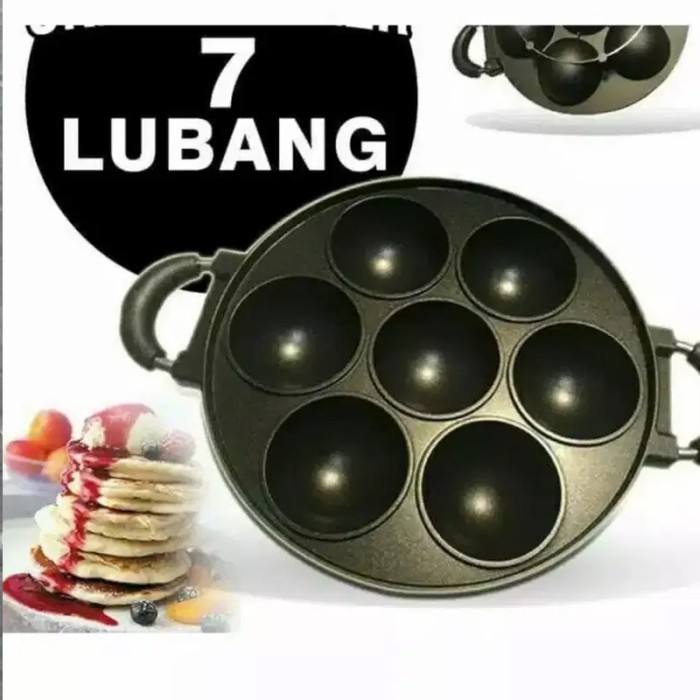 Cookies Pan kue PUKIS Dalam 7 Lubang 8cm Teflon Dengan Tutup - Image 3