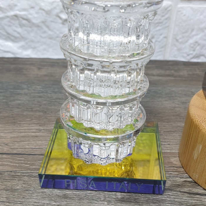 Souvenir Crystal Pisa Italy 16Cm oleh oleh Italy Menara Pisa kristal - Image 4