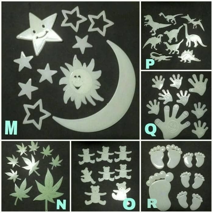 GLOW IN THE DARK wallpaper dinding lampu tempel menyala di gelap 1 set - Image 2