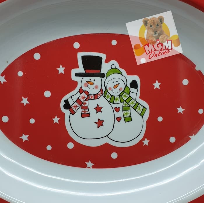 Piring Natal Piring Lauk Melamine / Piring Sayur Motif Natal - Image 2