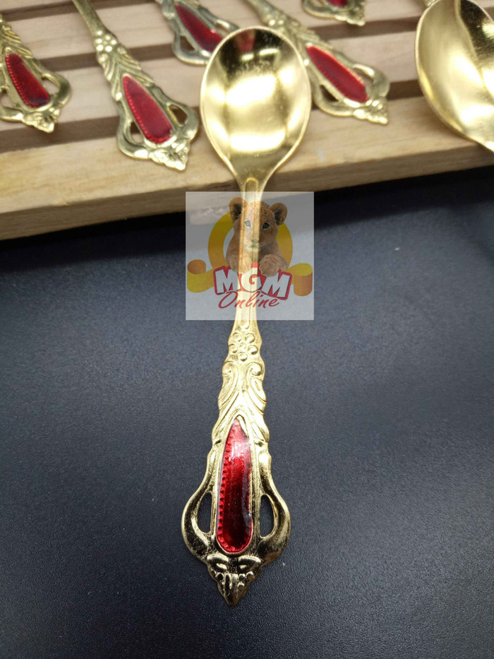 Sendok Teh emas / Sendok Teh Gold / Gold Tea spoon MURAH isi 12pc - Image 2